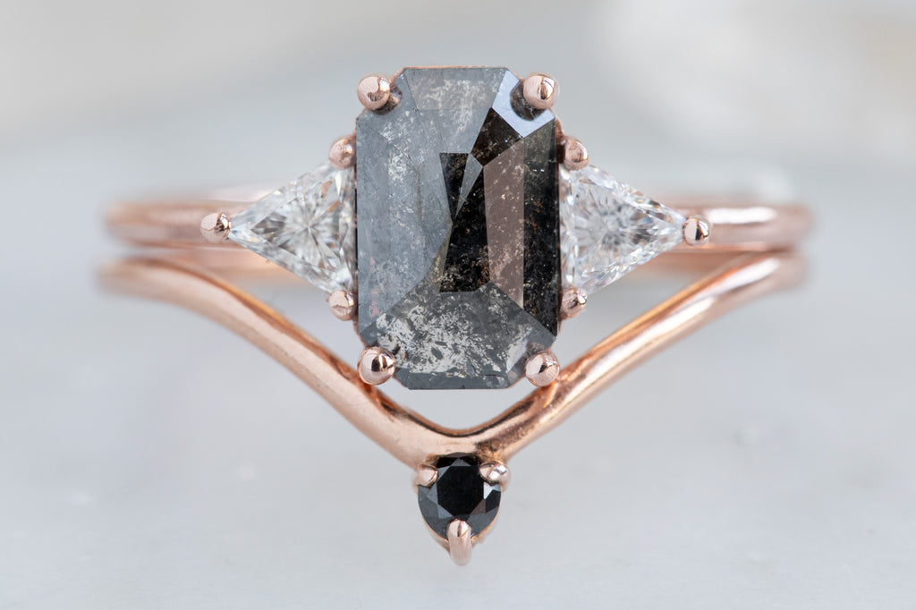 The Jade Ring with an Emerald Cut Diamond