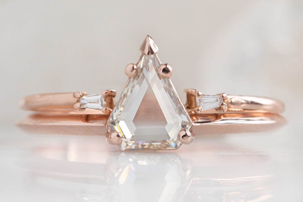 The Sage Ring with a Shield Cut Pale Pink Diamond