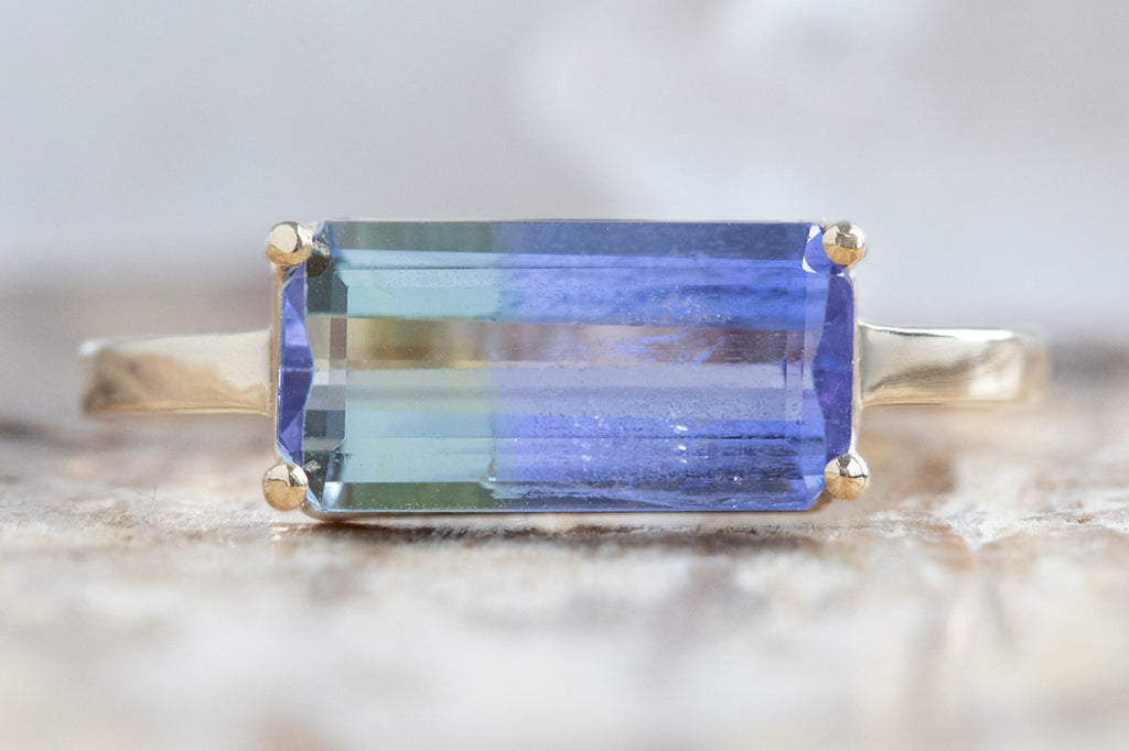 The Bryn Ring with an Emerald-Cut Tanzanite