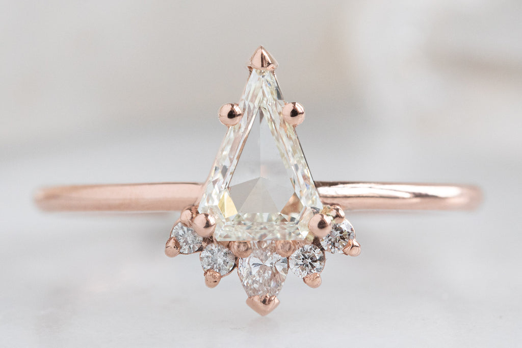 The Aster Ring with a Shield Cut Diamond