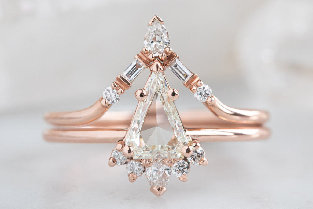The Aster Ring with a Shield Cut Diamond