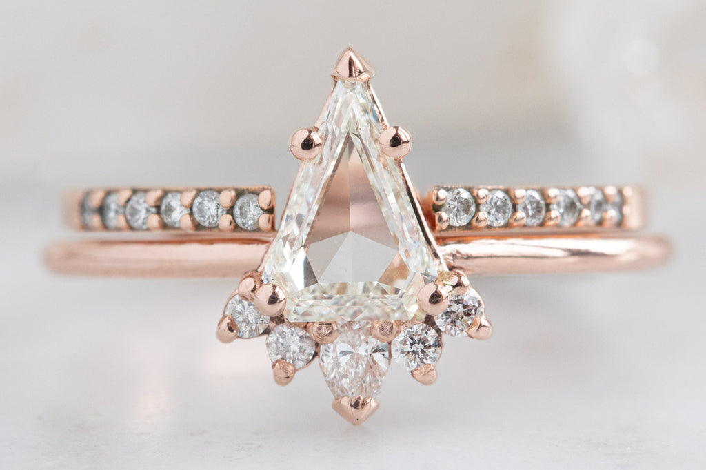 The Aster Ring with a Shield Cut Diamond
