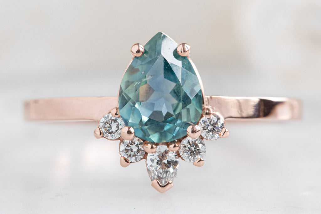The Aster Ring with a Pear Cut Sapphire