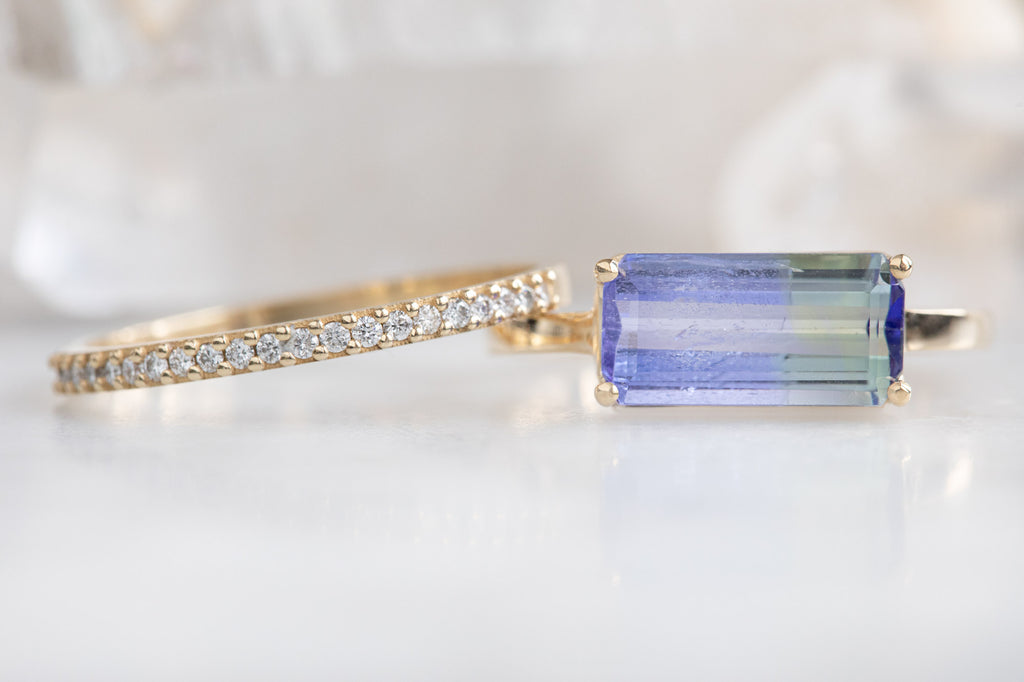 The Bryn Ring with an Emerald-Cut Tanzanite