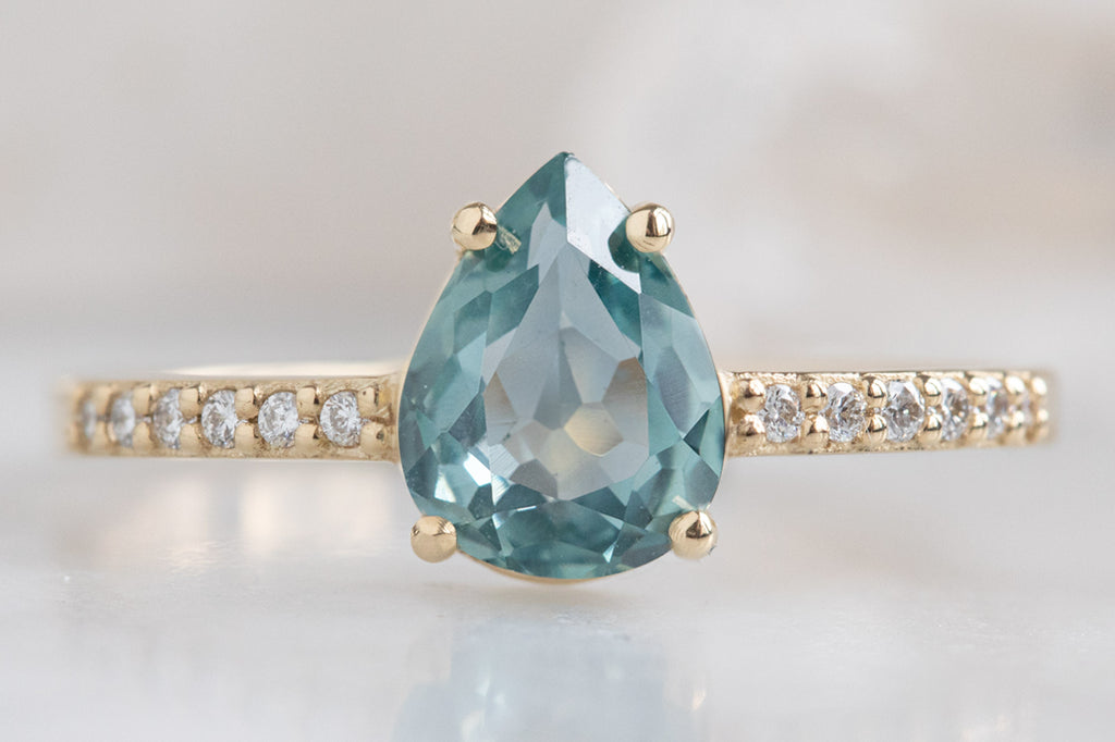 The Willow Ring with a Pear Cut Sapphire