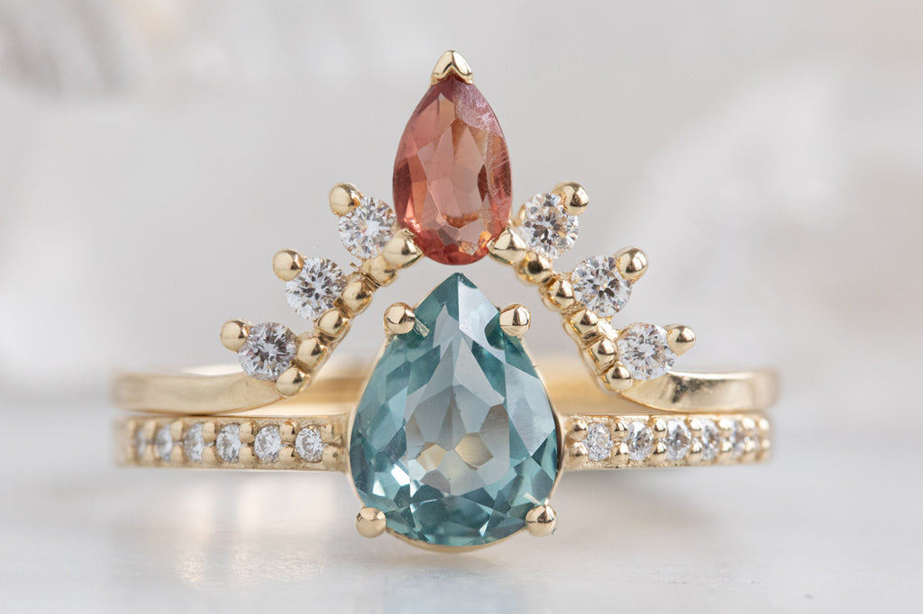 The Willow Ring with a Pear Cut Sapphire