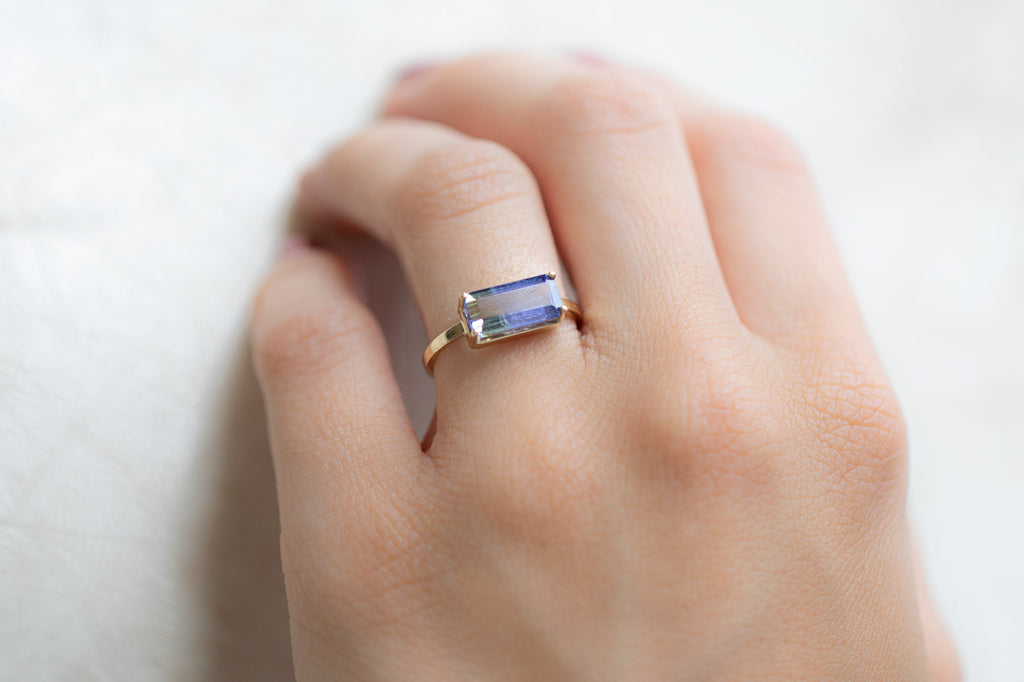 The Bryn Ring with an Emerald-Cut Tanzanite