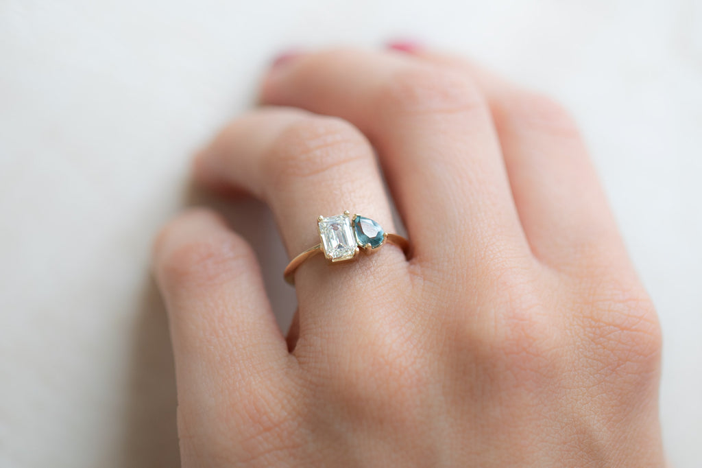 The You and Me Ring with Diamond + Sapphire