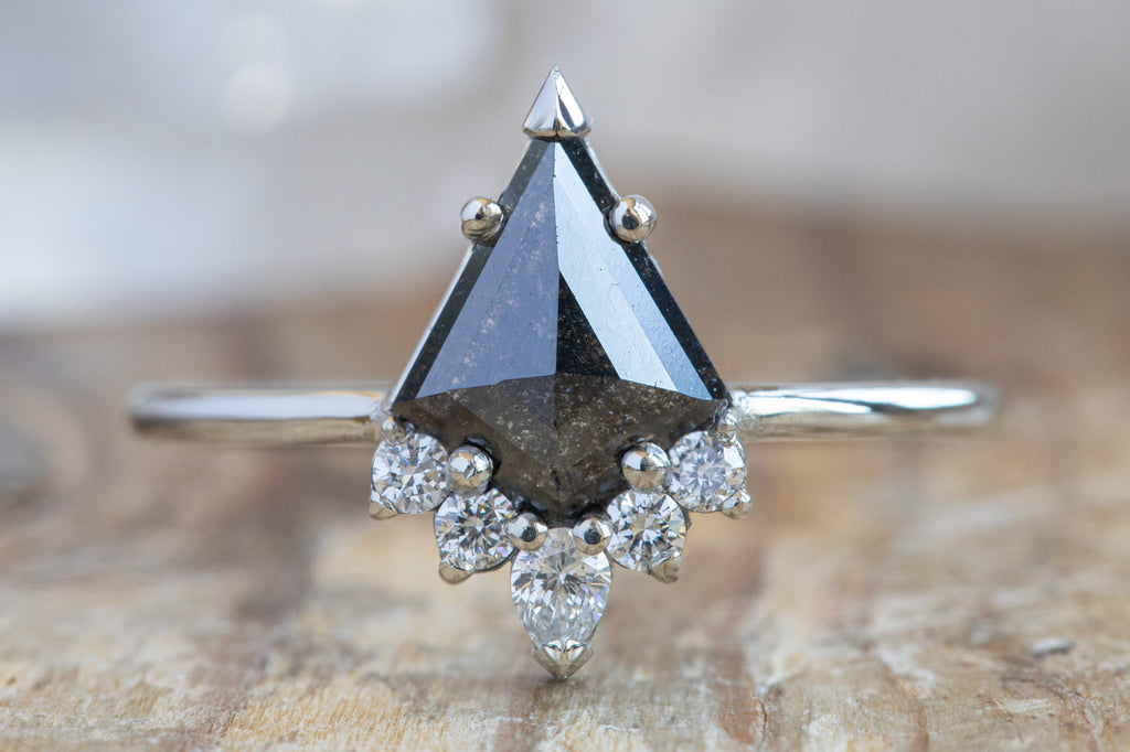 The Aster Ring with a Black Kite Diamond
