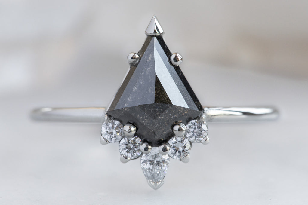 The Aster Ring with a Black Kite Diamond