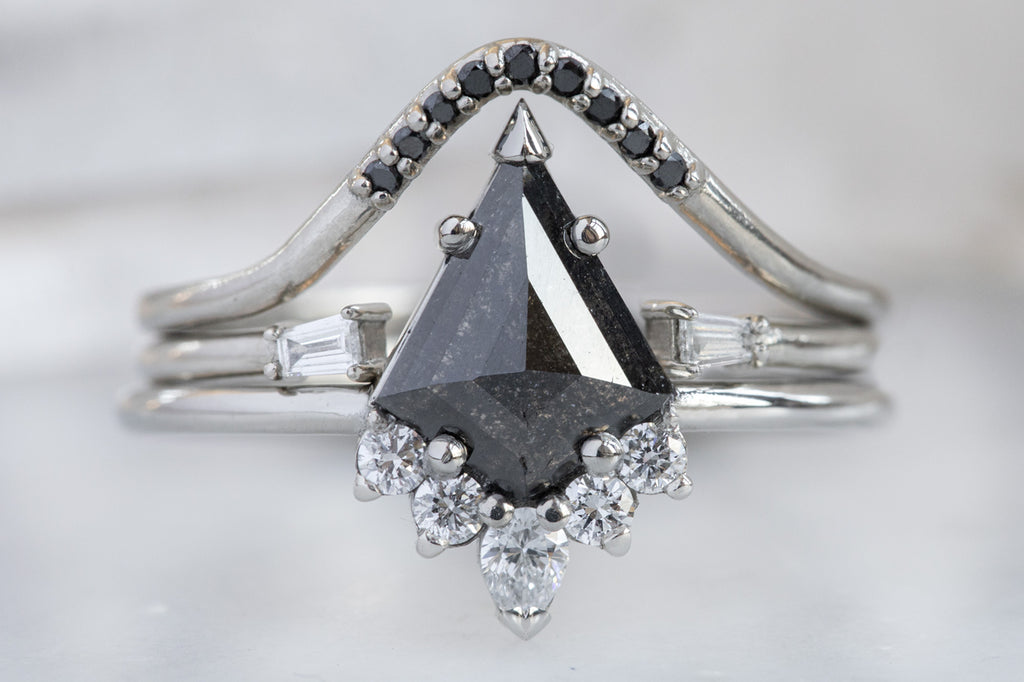 The Aster Ring with a Black Kite Diamond