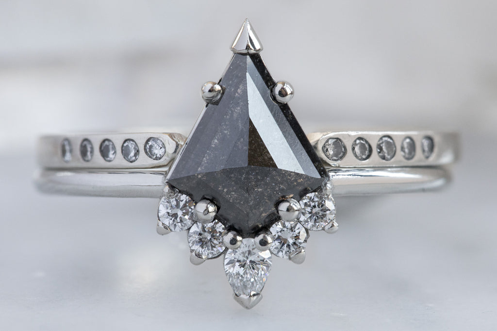 The Aster Ring with a Black Kite Diamond