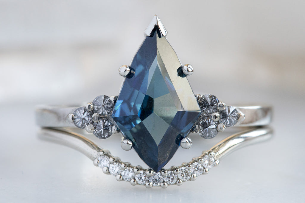 The Ivy Ring with a Geometric Sapphire + Diamonds