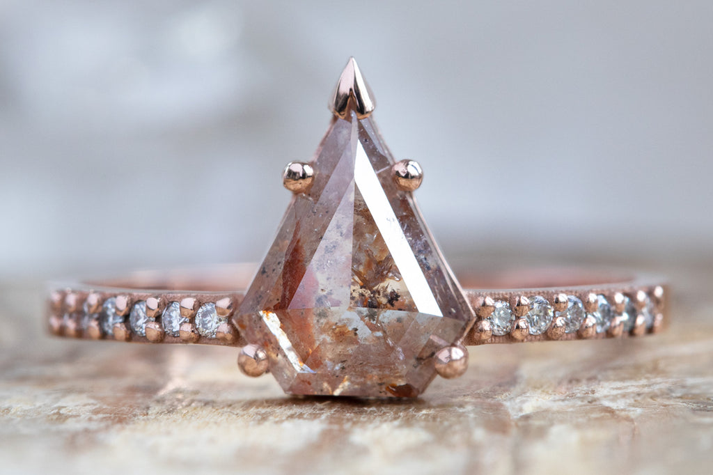 The Willow Ring with a Shield Cut Red Diamond