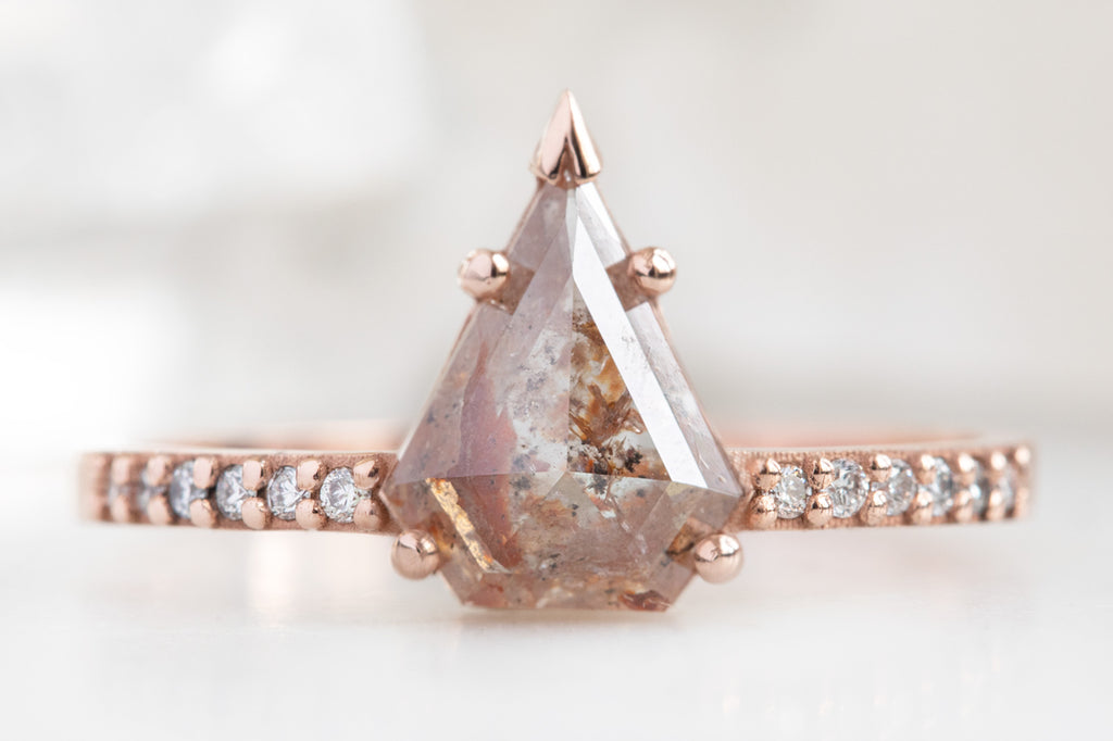 The Willow Ring with a Shield Cut Red Diamond