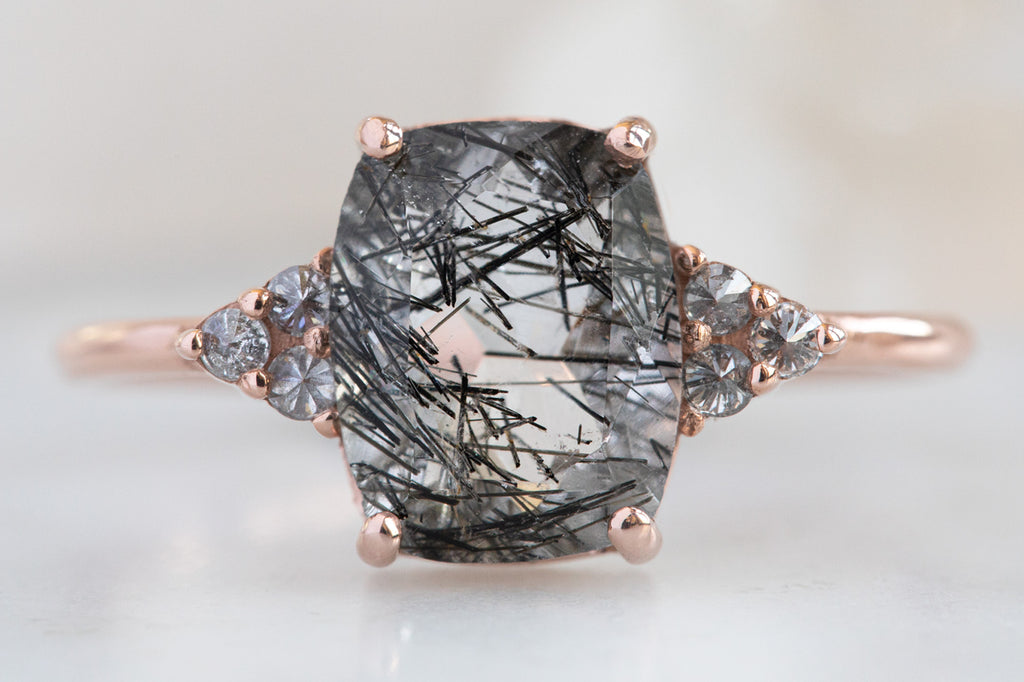 The Ivy Ring with Cushion-Cut Tourmaline In Quartz