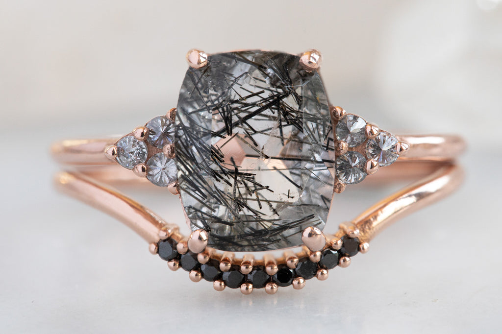 The Ivy Ring with Cushion-Cut Tourmaline In Quartz