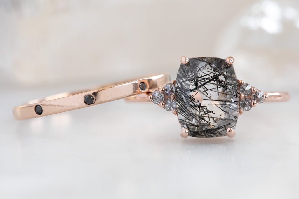 The Ivy Ring with Cushion-Cut Tourmaline In Quartz