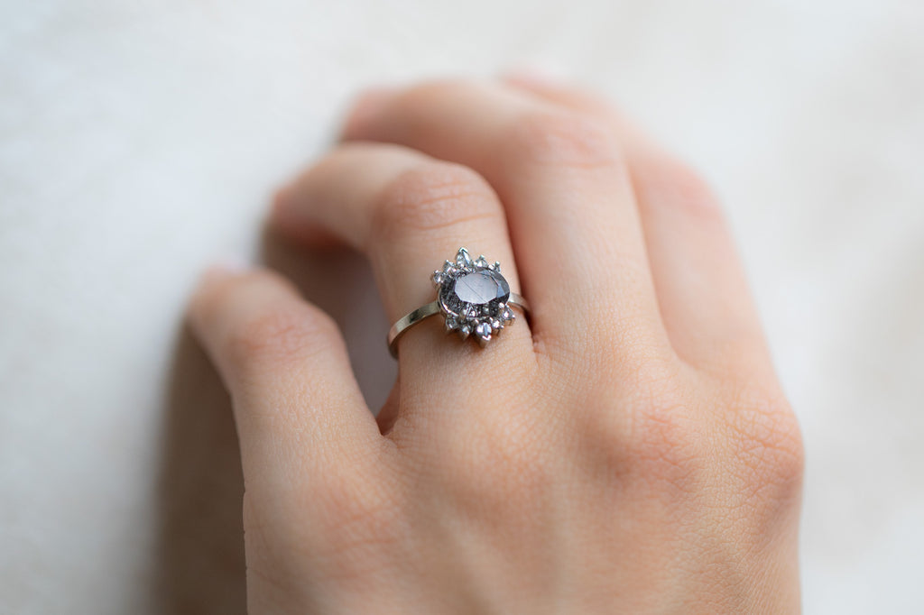 The Lotus Ring with an Oval-Cut Tourmaline in Quartz