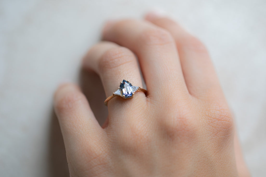 The Jade Ring with a Geometric Sapphire