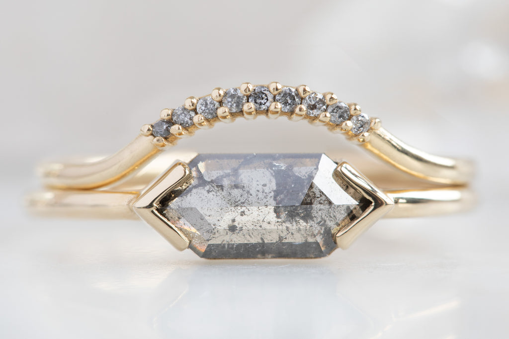 The Sage Ring with a Salt & Pepper Hexagon-Cut Diamond