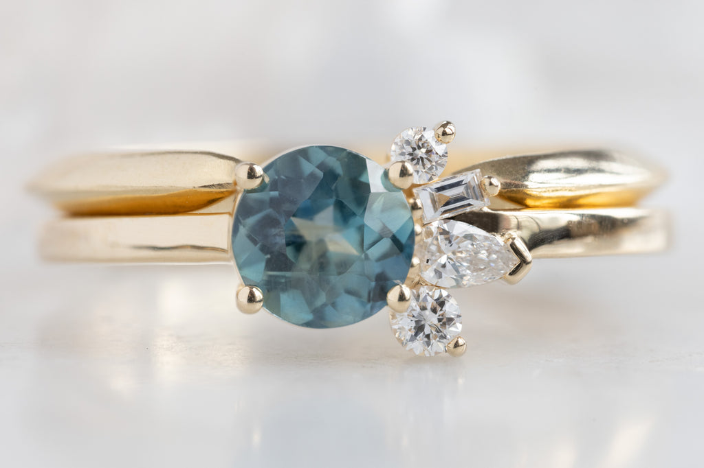 One of a Kind Montana Sapphire + Diamond Cluster Ring