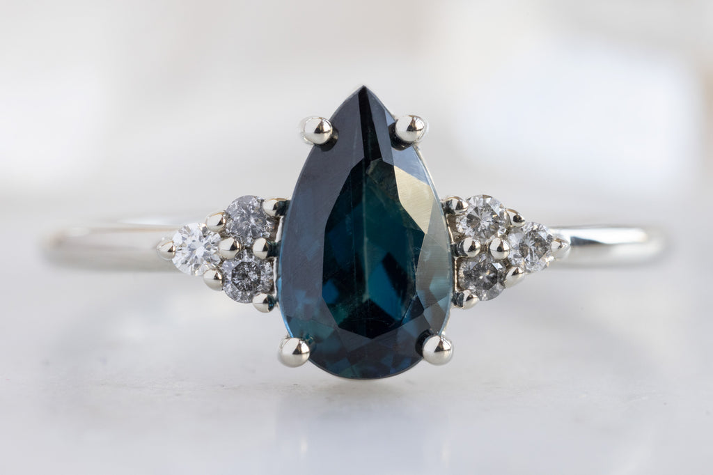 The Ivy Ring with a Pear-Cut Sapphire