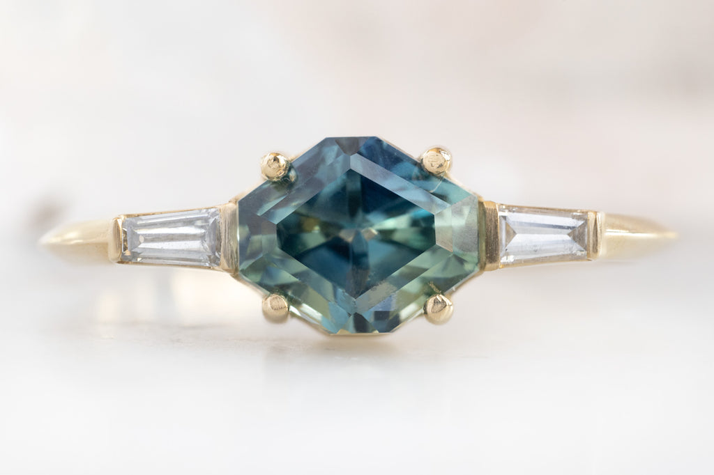 The Ash Ring with an Artisan-Cut Bicolor Sapphire