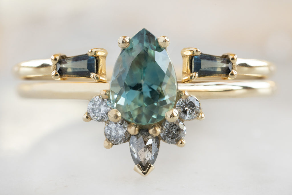 The Aster Ring with a Pear-Cut Montana Sapphire