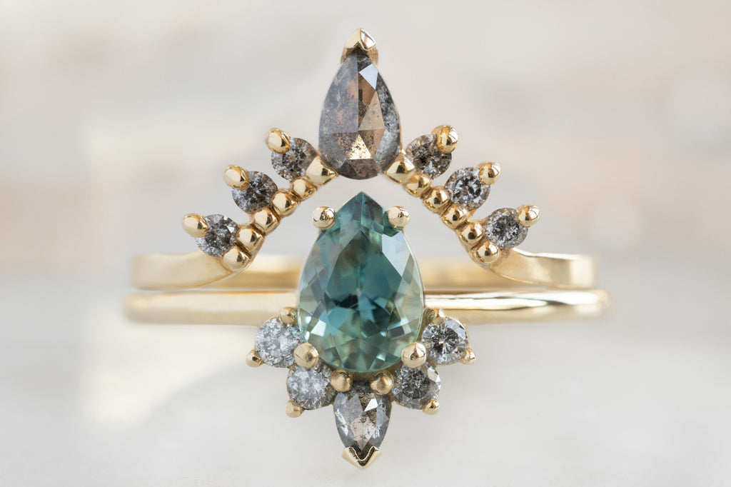 The Aster Ring with a Pear-Cut Montana Sapphire