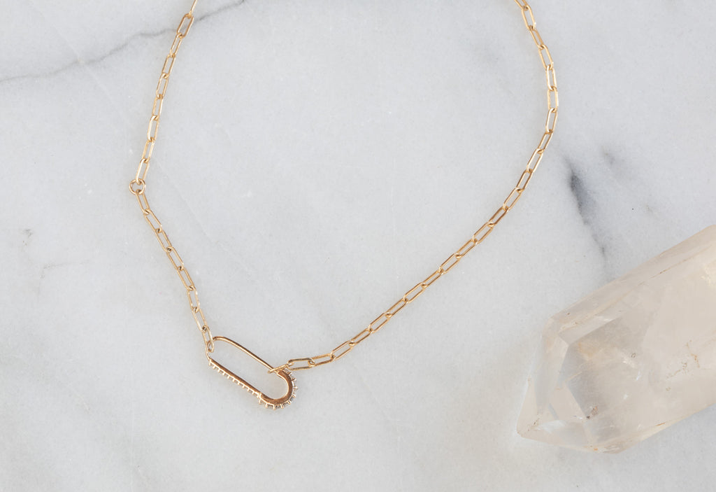 Pavé Diamond Sari Pin Necklace