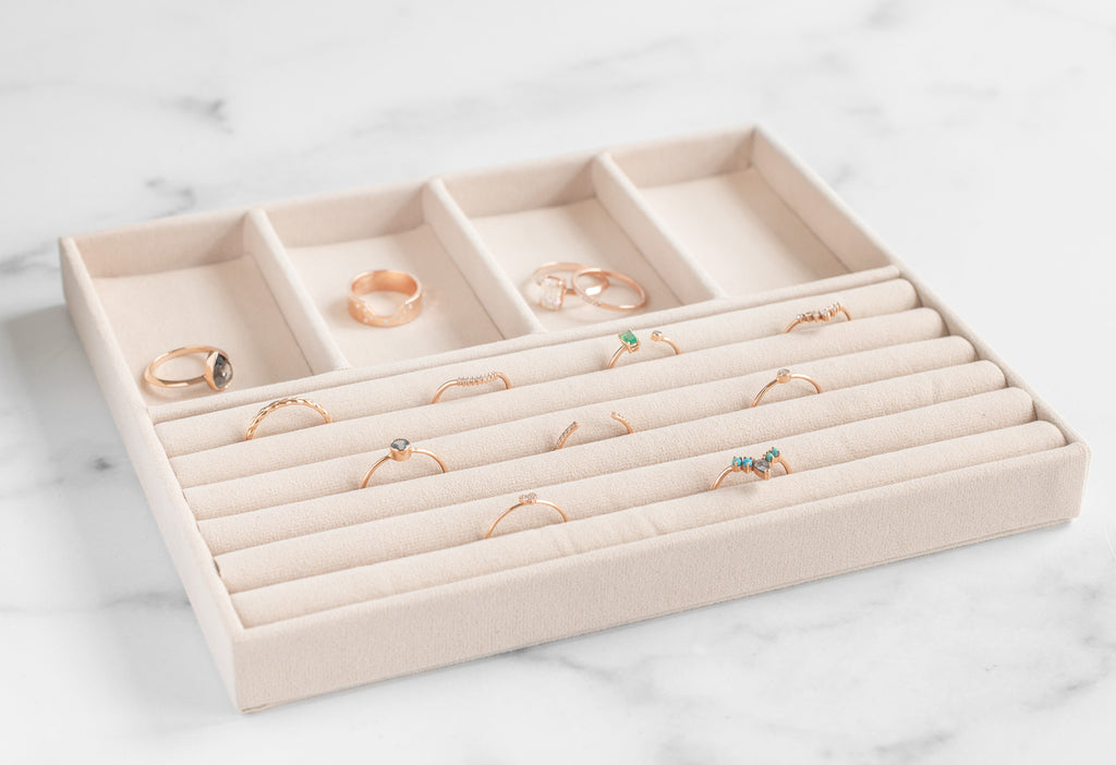 Alexis Russell Jewelry Box Removable Tray with Fine Jewelry Rings