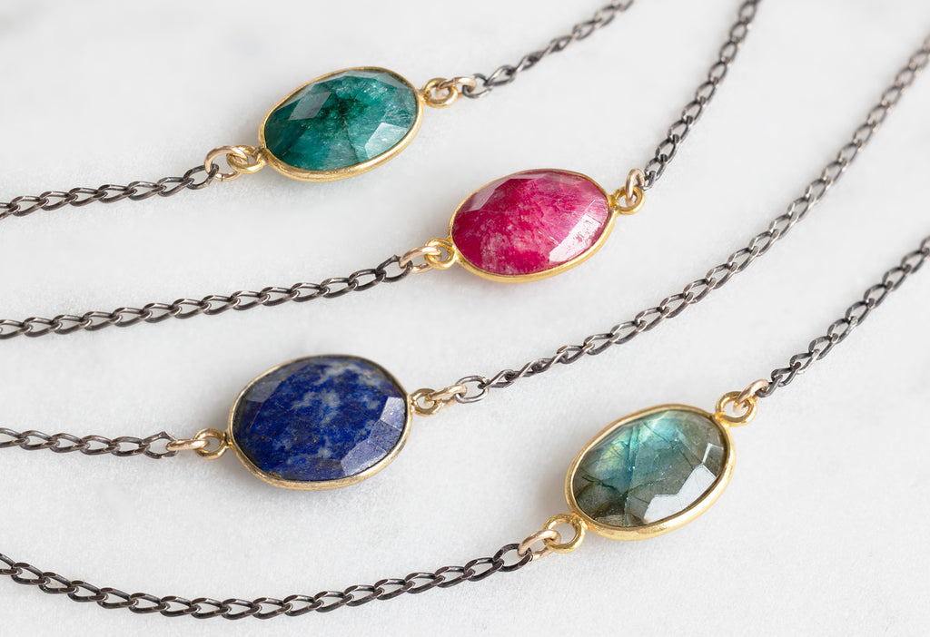 Asymmetrical Gemstone Necklaces