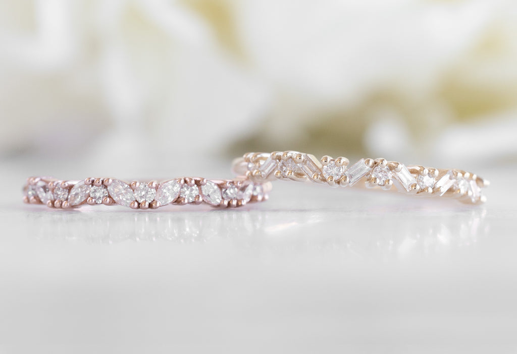 Baguette + Marquis Confetti Stacking Bands