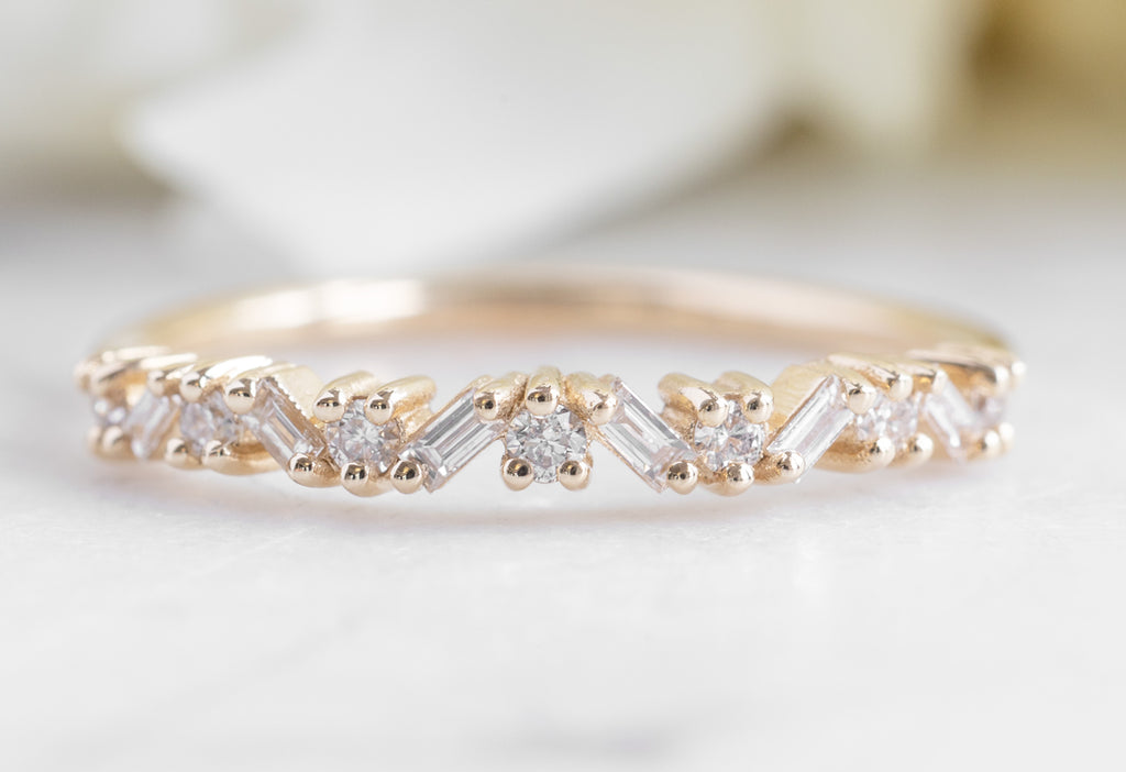 Baguette Confetti Stacking Band in Yellow Gold