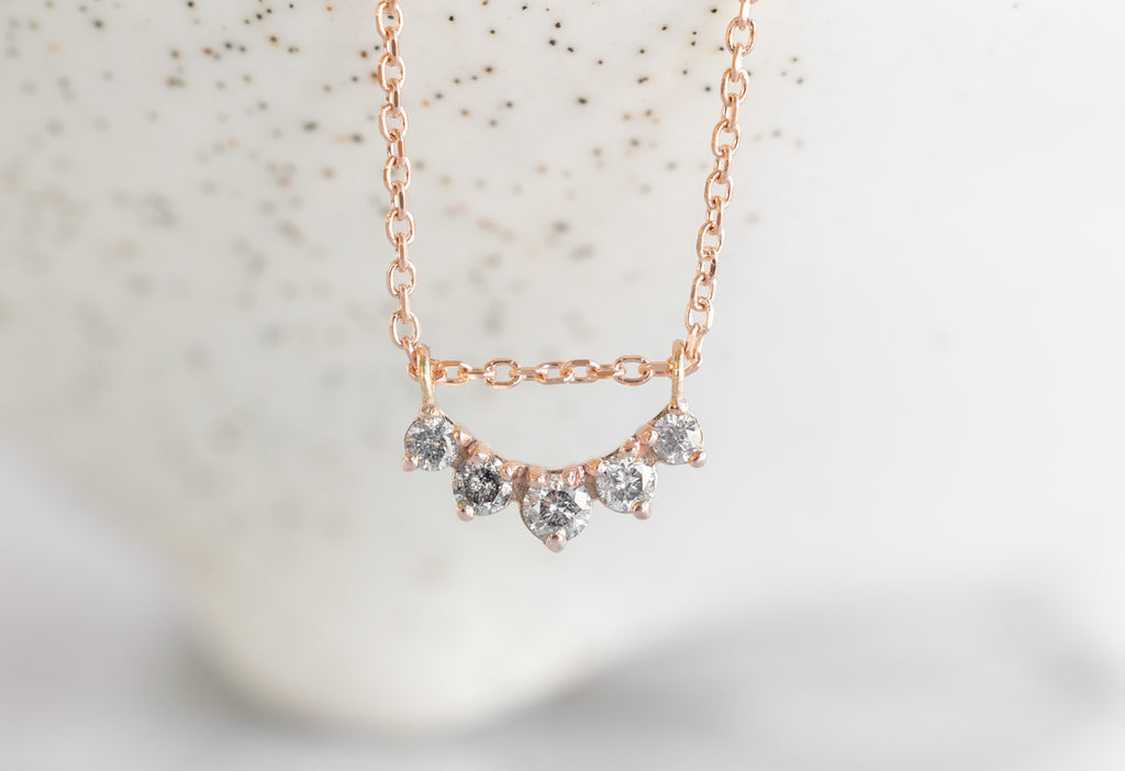 Custom Salt and Pepper Diamond Sunburst Necklace