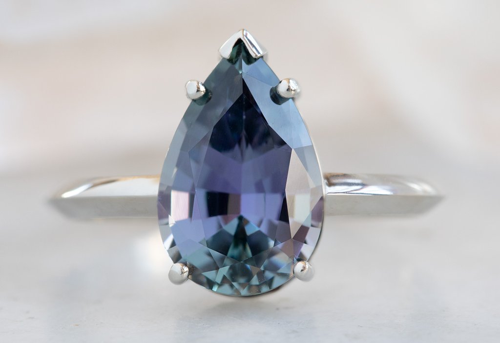 The Sage Ring with a Pear-Cut Tanzanite