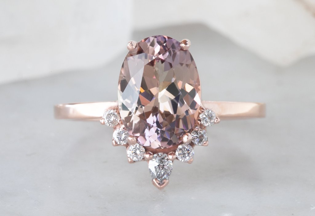 The Aster Rig with an Oval-Cut Pink Tanzanite