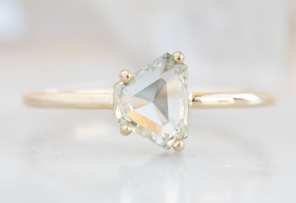 One Of A Kind Geometric White Diamond Engagement Ring