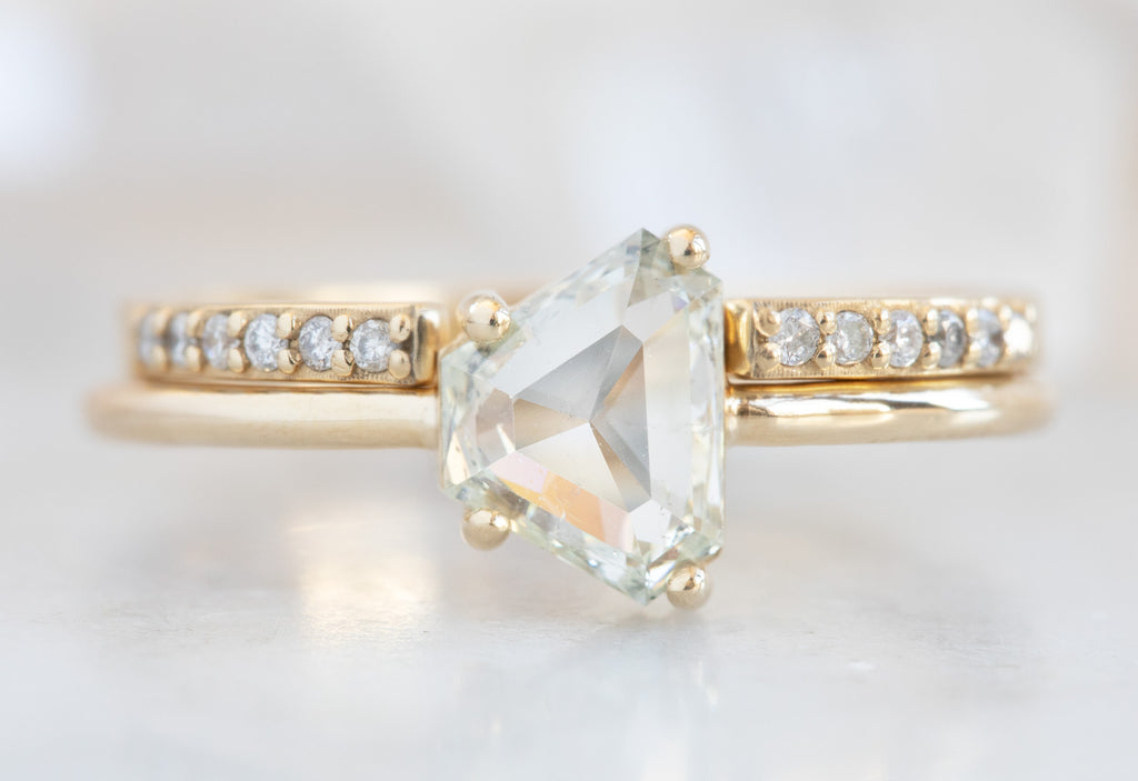 One Of A Kind Geometric White Diamond Engagement Ring