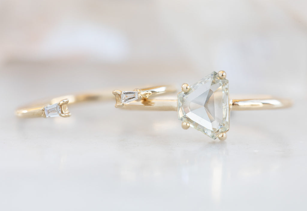 One Of A Kind Geometric White Diamond Engagement Ring