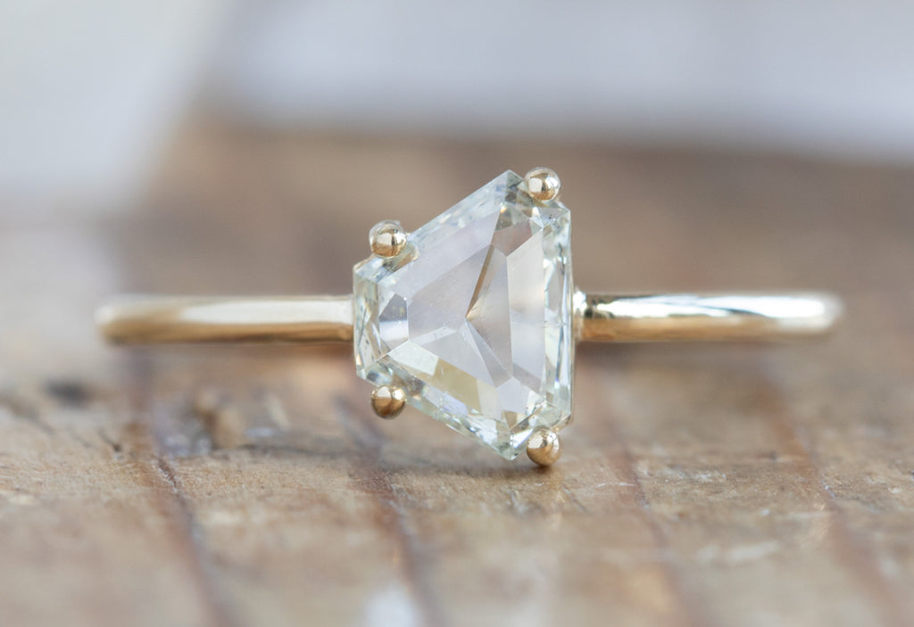 One Of A Kind Geometric White Diamond Engagement Ring