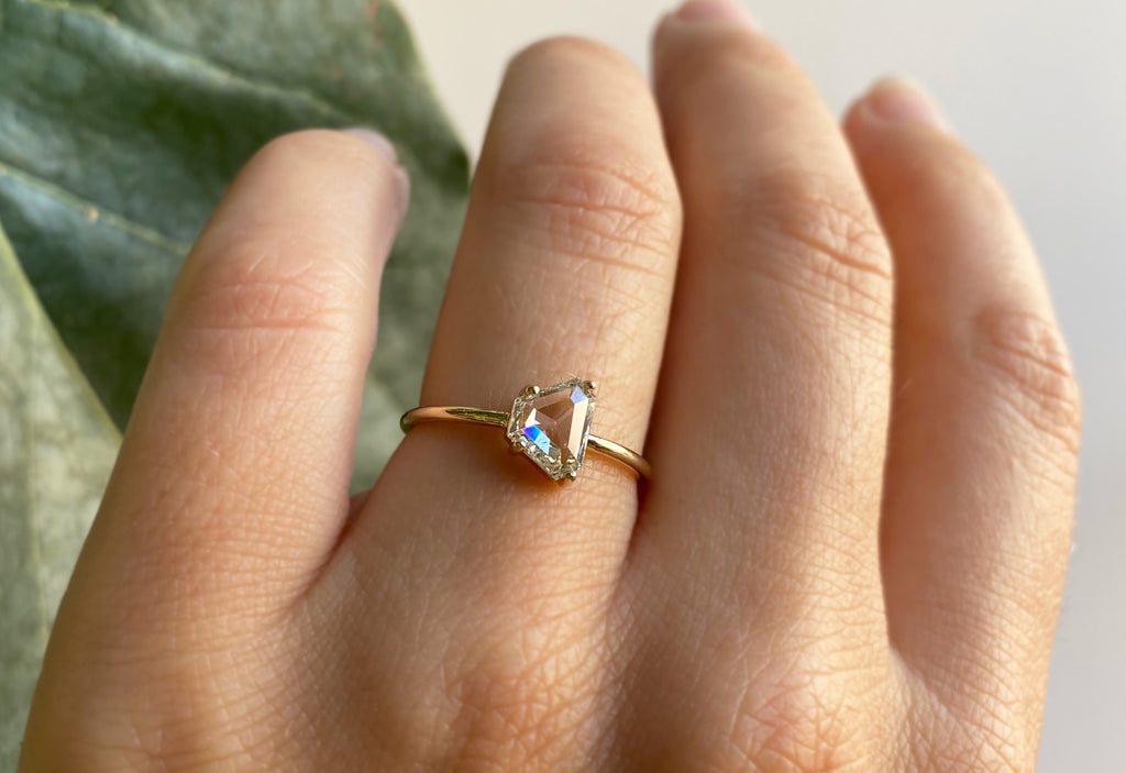 One Of A Kind Geometric White Diamond Engagement Ring