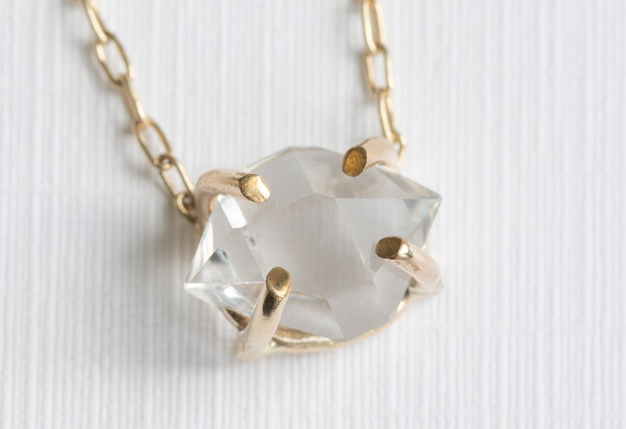 Herkimer Diamond Necklace Rose Gold Filled