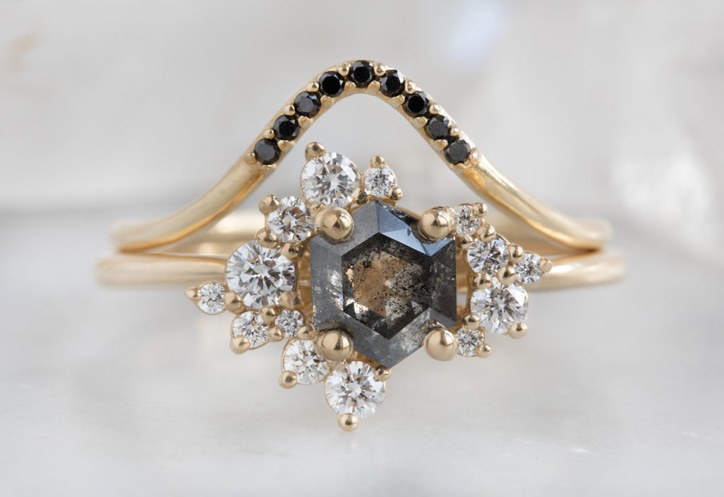 Hexagon Cluster Diamond Engagement Ring