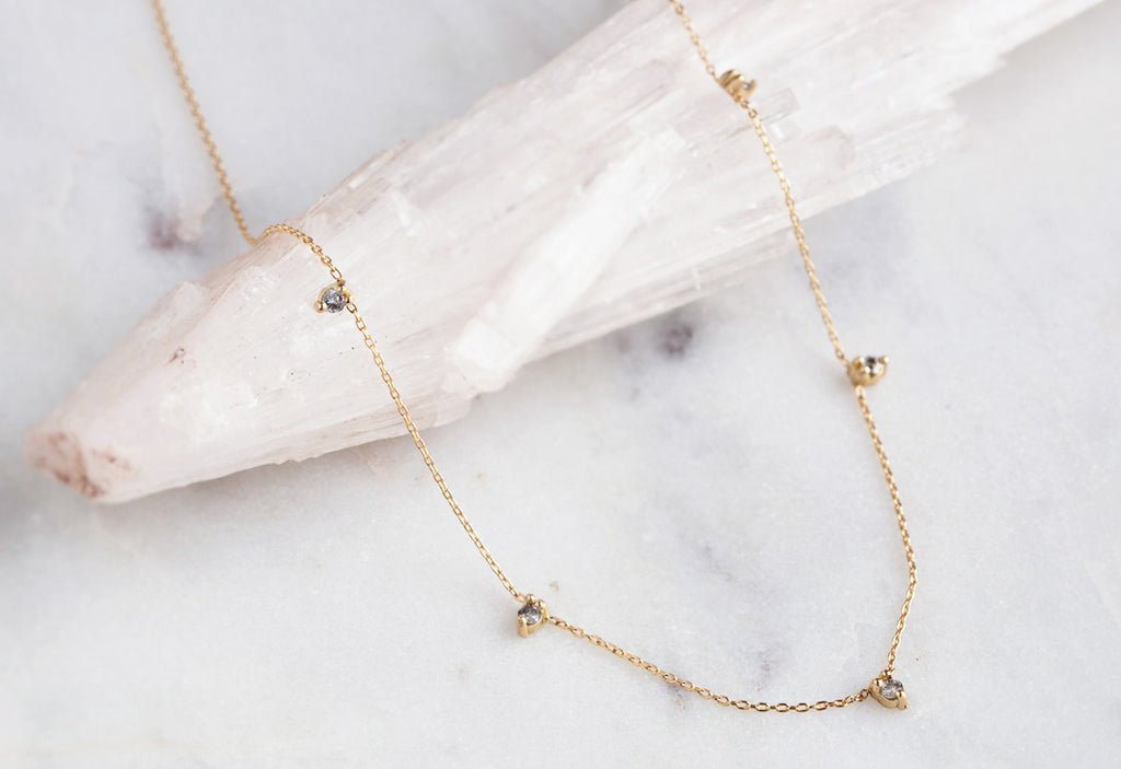 Diamond Sunburst Necklace/14k Rose Gold