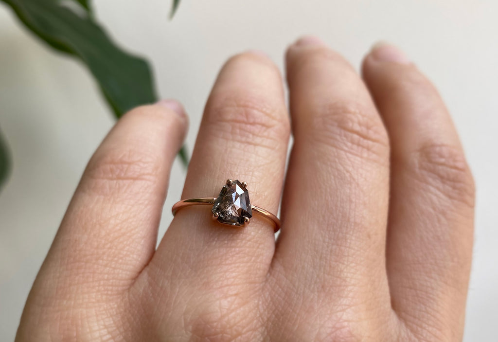 The Bryn Ring with a Geometric Salt + Pepper Diamond