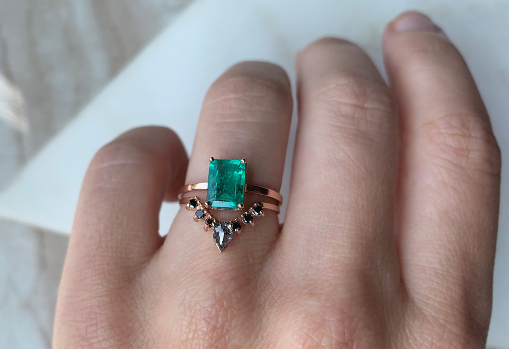 Large One of a Kind Emerald Engagement Ring
