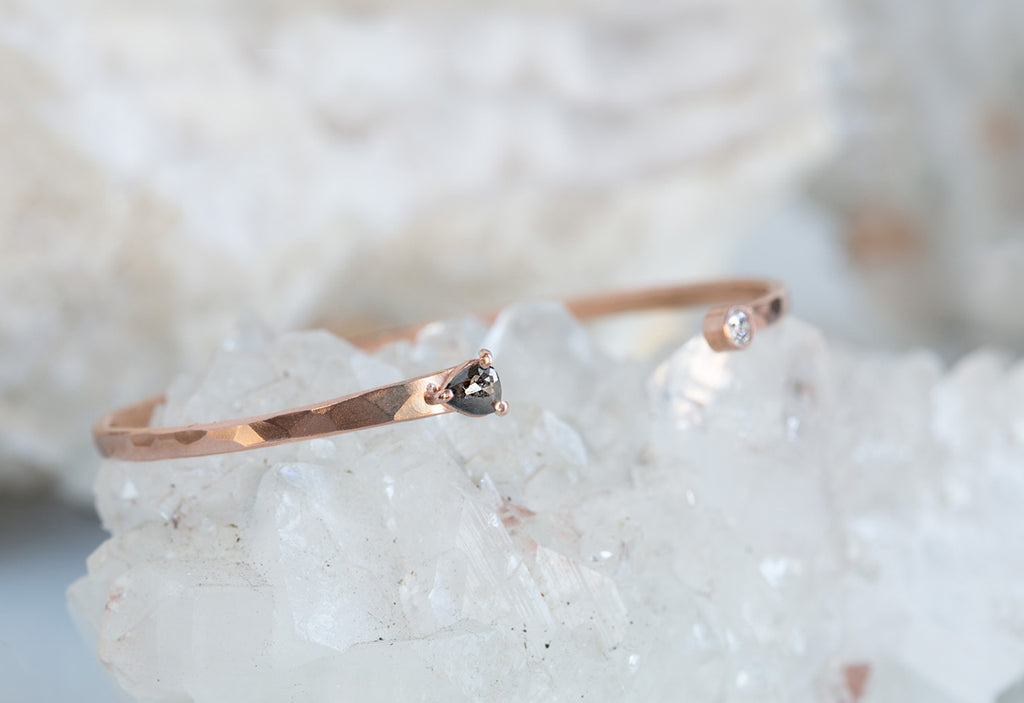 Black and White Diamond Cuff Bracelet