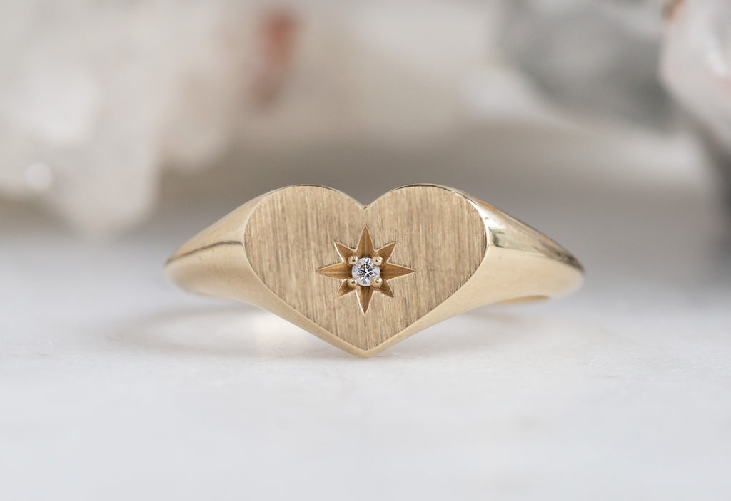 Sweetheart Diamond Signet Ring